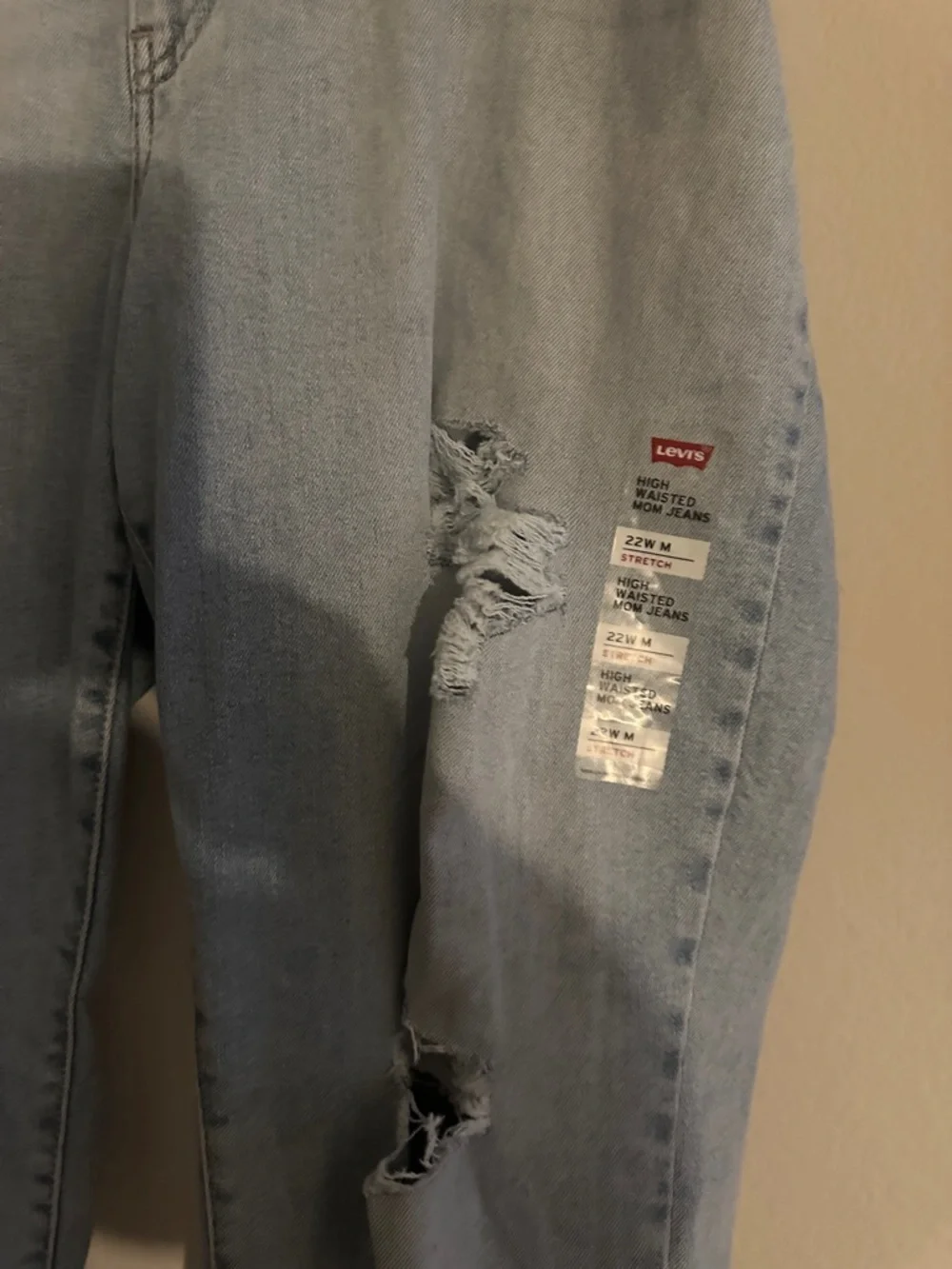 Levi's Light Blue Distressed Mom Jeans - Picture 4 of 4